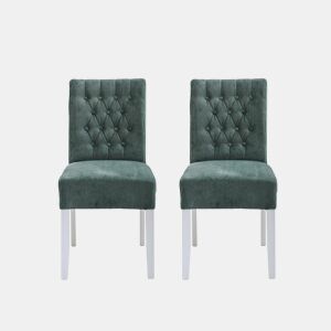 Conjunto de 2 cadeiras de jantar ALISSA cor verde da Conforama, fotografia 1