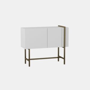 Consola EUFORIA branca com apoios metálicos dourados by Conforama, photo 1