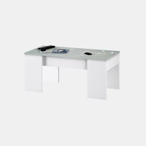 Mesa de centro elevável LINE II branco e cimento by Conforama, photo 1