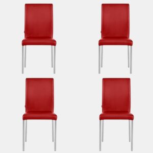 Conjunto de 4 cadeiras de cozinha ELEGANCE vermelho da Conforama, fotografia 1