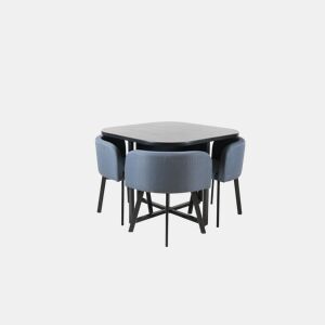 Conjunto de sala 1 mesa e 4 cadeiras LILIAN preto e azul by Conforama, photo 1