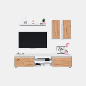 Compacto de TV YUMA carvalho branco 200cm by Conforama, photo 1