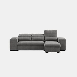 Chaise longue com cama HOXTON reversível 4 lugares cinza by Conforama, photo 1