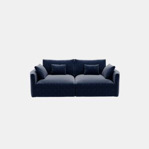Sofá MILANO de 3 lugares em tecido 2 cor azul da Conforama, fotografia 1
