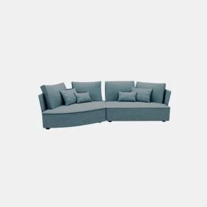 Chaise longue LUGANO esquerda 4 lugares tecido 1 cor azul claro da Conforama, fotografia 1