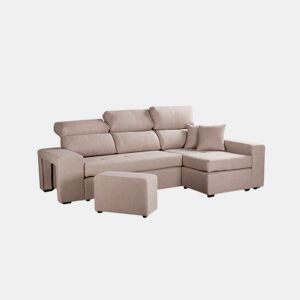 Chaise longue 3 lugares CIRO reversível cor bege by Conforama, photo 1