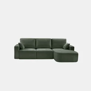 Chaise longue direita ROUND 294cm verde da Conforama, fotografia 1