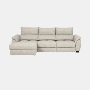 Chaise longue BENSON com cama esquerda 4 lugares cinza by Conforama, photo 1
