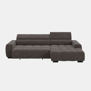 Chaise longue direita ALBERTA com relax elétrico cinza escuro by Conforama, photo 1