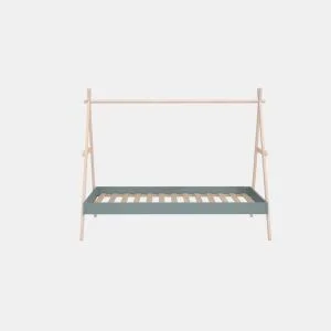 Cama tipo cabana SOFIA 90x200cm madeira natural e verde caqui da Conforama, fotografia 1