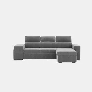 Chaise longue cama PHOENIX reversível 4 lugares cinza da Conforama, fotografia 1