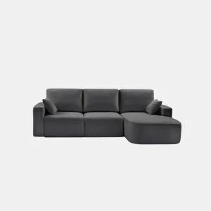 Chaise longue direita ROUND 234cm antracite da Conforama, fotografia 1