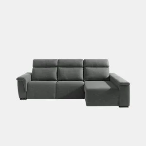 Chaise longue direita ADRIA relax elétrico cor cinza escuro da Conforama, fotografia 1