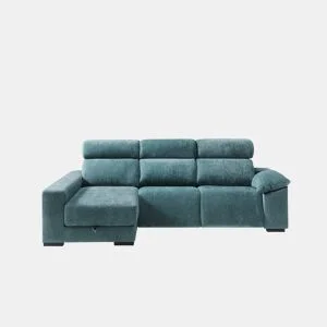 Chaise longue esquerda com relax elétrico ALL cor azul by Conforama, photo 1