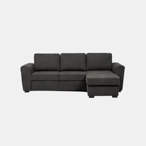 Chaise longue com cama ASTON reversível 3 lugares antracite da Conforama, fotografia 1
