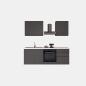 Cozinha com eletrodomésticos GILDA GOLA 210cm esquerda cinza escuro e titânio by Conforama, photo 1