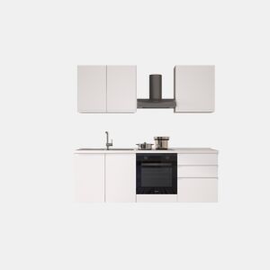 Cozinha com eletrodomésticos GILDA GOLA 210cm esquerda branco mate e cinza claro da Conforama, fotografia 1