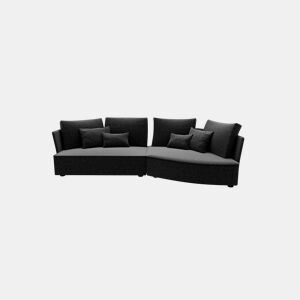 Chaise longue LUGANO direita 4 lugares tecido 1 cor cinza escuro da Conforama, fotografia 1