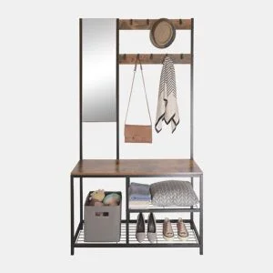 Cabide e sapateira DIELE II 185x98x36cm em metal e madeira by Conforama, photo 1