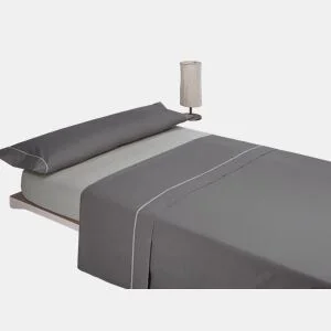 Jogo de lençóis SILK cama 150cm cor antracite e cinza da Conforama, fotografia 1