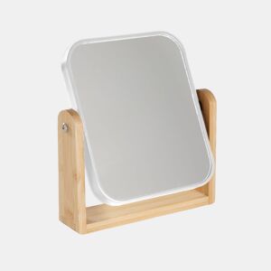 Espelho moldura em plástico e base em bambu 18x21cm branco by Conforama, photo 1