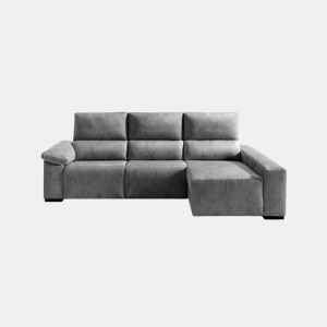 Chaise longue relax elétrico BALTIA dereita 4 lugares cinza claro by Conforama, photo 1