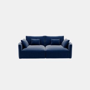 Sofá MILANO de 3 lugares em tecido 1 cor azul da Conforama, fotografia 1