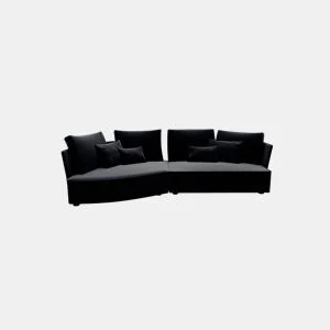 Chaise longue LUGANO esquerda 4 lugares tecido 2 cor preto da Conforama, fotografia 1