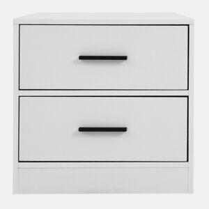 Mesa de cabeceira NELS com 2 gavetas branco da Conforama, fotografia 1