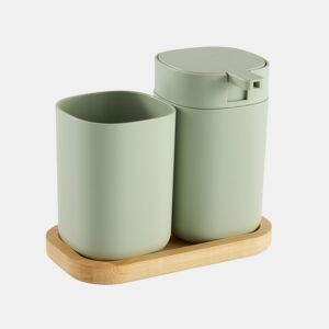 Conjunto de banho WASHBASIN saboneteira e copo verde da Conforama, fotografia 1