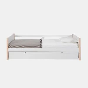 Cama nido URIEL 90cm branco e madeira natural da Conforama, fotografia 1
