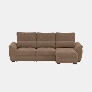 Chaise longue de 4 lugares reversível em cama BENSON cor camel da Conforama, fotografia 1
