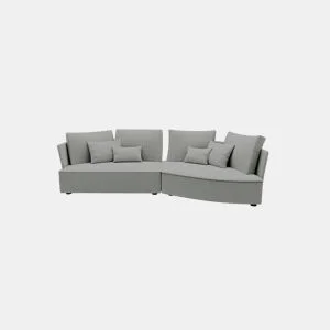 Chaise longue LUGANO direita 4 lugares tecido 2 cor cinza claro da Conforama, fotografia 1
