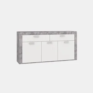 Aparador 3 portas e 2 gavetas AKRON branco e cinza by Conforama, photo 1
