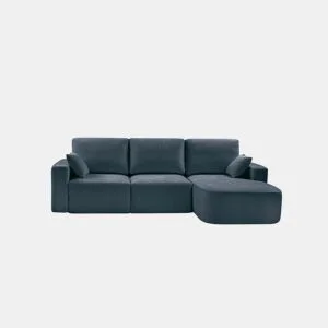Chaise longue direita ROUND 294cm azul da Conforama, fotografia 1