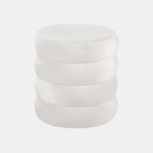 Puff redondo HUGO 40x38cm cor branco da Conforama, fotografia 1