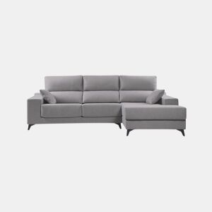 Chaise longue 4 lugares NOELIA XL cor cinza claro dereita by Conforama, photo 1