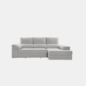 Chaise longue ALISON dereita 4 lugares cinza claro da Conforama, fotografia 1