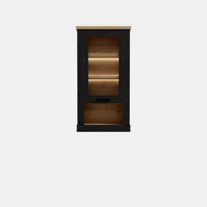Vitrine de parede 1 porta VERONA preto e madeira by Conforama, photo 1