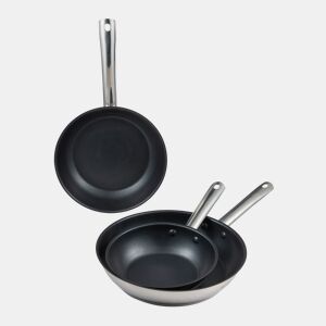 Conjunto de 3 frigideiras GOURMET em aço inoxidável marca BERGNER da Conforama, fotografia 1