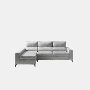 Chaise longue BLINK esquerda 4 lugares cinza claro da Conforama, fotografia 1