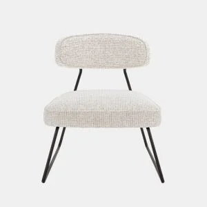Cadeirão decorativo ELON cor branco e bege da Conforama, fotografia 1