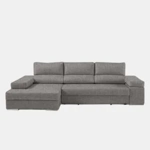 Chaise longue L BARI XL esquerda 4 lugares cinza claro by Conforama, photo 1