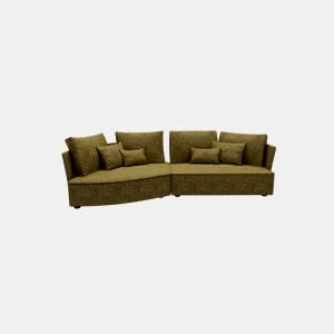 Chaise longue LUGANO esquerda 4 lugares tecido 3 cor verde da Conforama, fotografia 1