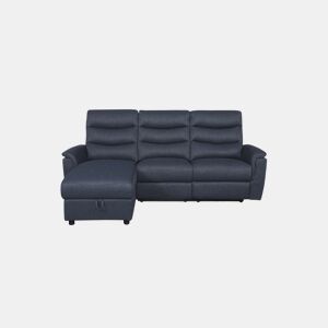 Chaise longue relax elétrico FAMILY 3 lugares esquerdo cor azul by Conforama, photo 1