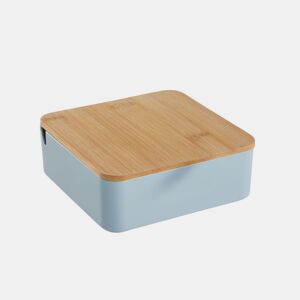 Caixa de joias CUADRADA com espelho em bambu azul 14cm by Conforama, photo 1