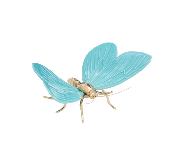 (Laboratorio d'Estorias 2026) - Borboleta - Ceramic Piece - ( Gold - Azul Claro) - V.LE043AZSN