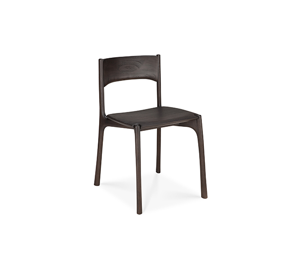 (Ethnicraft 2026) - PI Dinning Chair - (Teak Dark Brown) - (No Upholstery) - (Varnish) - 11574