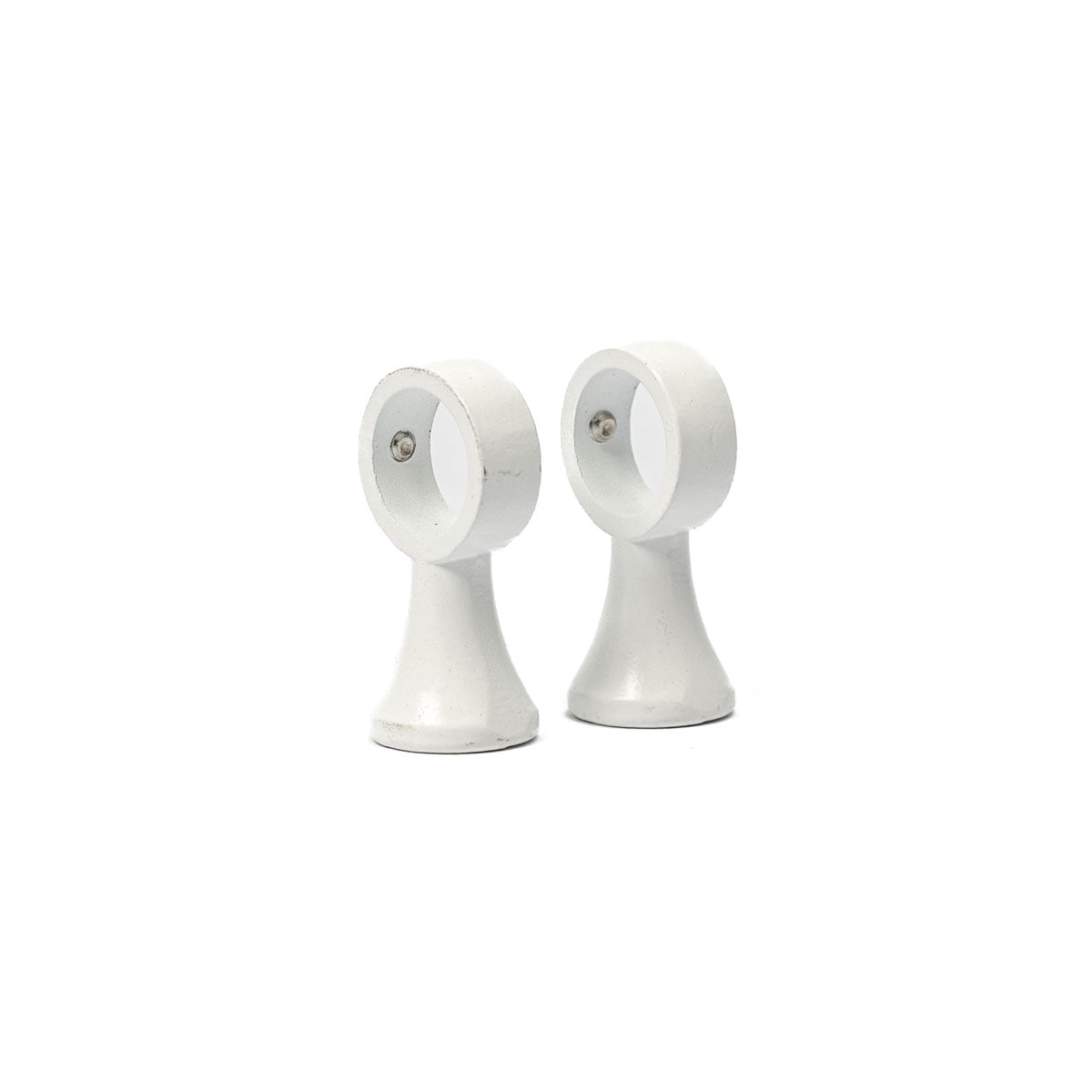 Conjunto de 2 suportes simples brancos para varão da hôma, fotografia 1