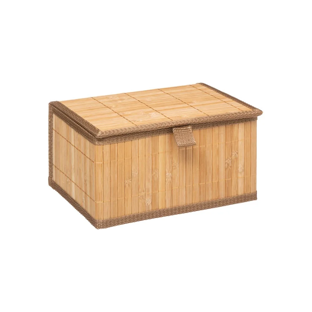 Cesto wc castanho em bambu com tampa 12x24cm by hôma, photo 1